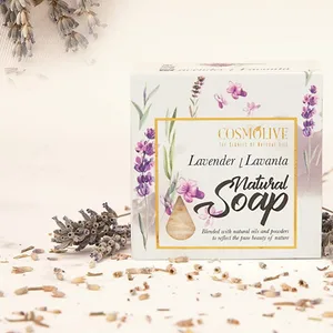 cosmolive Natural Vegan Based Handmade Soap Bars - Most Searched 6 Soap Bar Gift Set for Face and Body (4.2 Oz  6 Bars) - Lavender