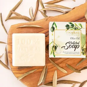 cosmolive Natural Vegan Based Handmade Soap Bars - Most Searched 6 Soap Bar Gift Set for Face and Body (4.2 Oz  6 Bars) - Olive Oil