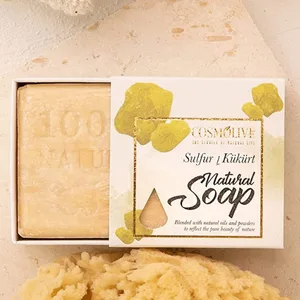 cosmolive Natural Vegan Based Handmade Soap Bars - Most Searched 6 Soap Bar Gift Set for Face and Body (4.2 Oz  6 Bars) - Sulfur