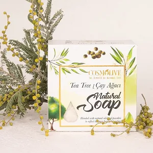 cosmolive Natural Vegan Based Handmade Soap Bars - Most Searched 6 Soap Bar Gift Set for Face and Body (4.2 Oz  6 Bars) - Tea Tree