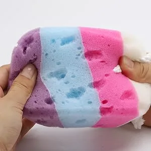 3 Pieces Exfoliating Bath Sponge Body Sponges Shower Loofah Soft Bathing Pouf Foam Lufa Body Scrubber - product information 3