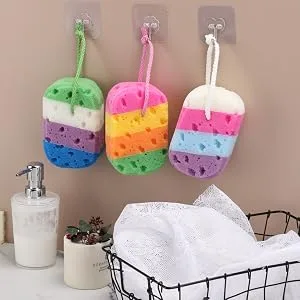 3 Pieces Exfoliating Bath Sponge Body Sponges Shower Loofah Soft Bathing Pouf Foam Lufa Body Scrubber - product information 4