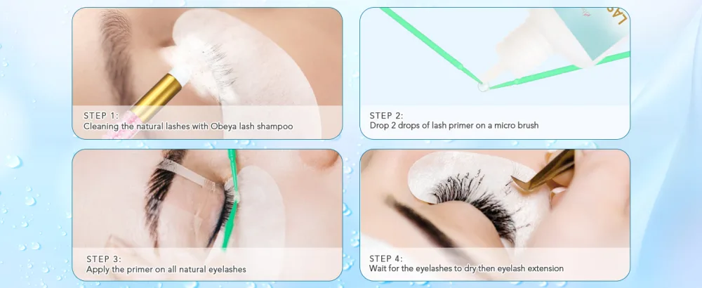 Lash Primer For Eyelash Extensions 15 ml Eyelash Extension Primer Clean Lashes to Increase Adhesive Bonding Power Clear Eyelash Primer for Lash Extensions Longer Retention by Obeyalash - primer
