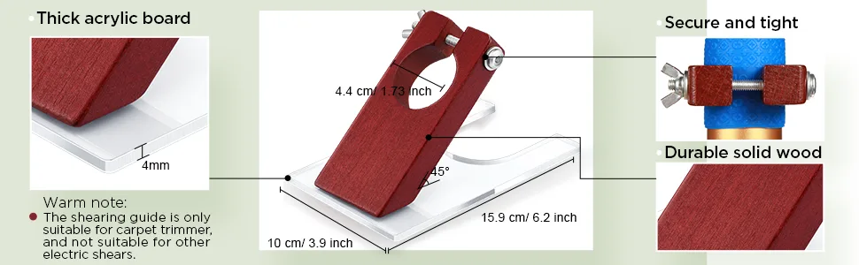 Shearing Guide for Carpet Trimmer to Keep Your Rug Surface Uniform Solid Wood Acrylic Shearing Guide for Rug Tufting Suitable for Carpet Trimmer Only  Excluding Carpet Trimmer (Brown) - product information 3
