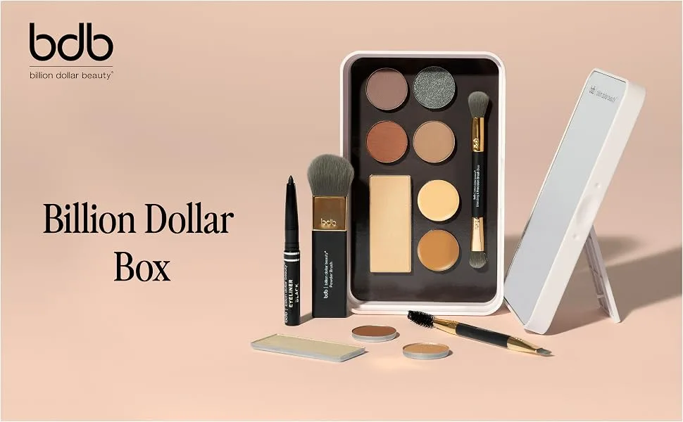 Billion Dollar Brows Beauty Box  All-in-One  Customizable  Sustainable  Convenient  Full Face Makeup Palette  Cruelty Free (Beauty Box) - Billion Dollar Brows Beauty Box