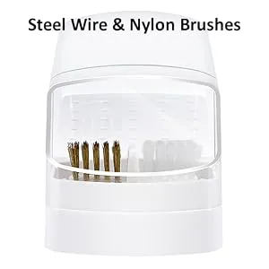 2 in 1 Nail Drill Bits Holder with Steel Wire & Nylon Brushes  30 Holes Nail Drill Bits Organizer Manicure Tools - (Not Include the Nail Drills) - nail drill bits brush