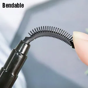 Eyelash Comb  Lashes Brush Separator Mascara Brush Eyelashes Definer Lash Separating Cosmetic Tool Silicone Comb  With Dust Cover  3 Pcs  Black (3 Black) - Bendable eyelash comb