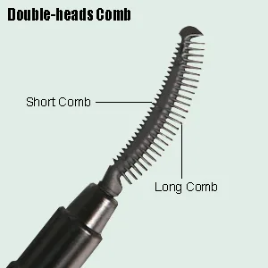 Eyelash Comb  Lashes Brush Separator Mascara Brush Eyelashes Definer Lash Separating Cosmetic Tool Silicone Comb  With Dust Cover  3 Pcs  Black (3 Black) - Double-heads Eyelash Comb
