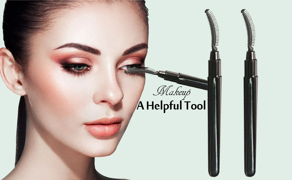 Eyelash Comb  Lashes Brush Separator Mascara Brush Eyelashes Definer Lash Separating Cosmetic Tool Silicone Comb  With Dust Cover  3 Pcs  Black (3 Black) - Eyelashes Separator