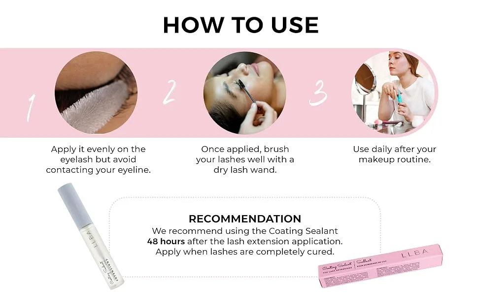 LLBA Professional Eyelash Coating Sealant 10ml - Protective Topcoat for Long-Lasting Eyelash Extensions | Keep Natural Lashes Healthy  Strong  Soft & Silky Lash Extensions - coating sealant