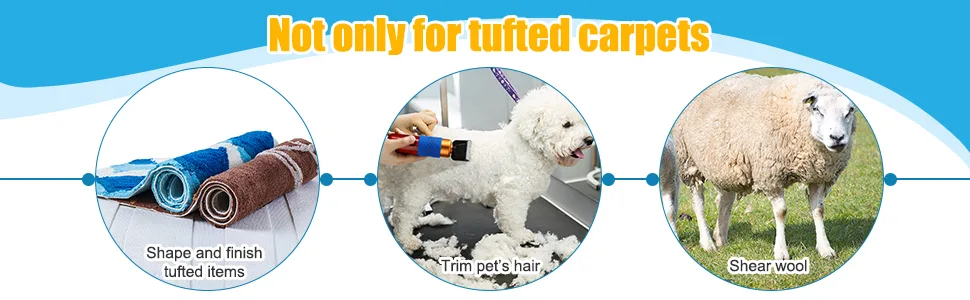 200W Carpet Trimmer Tufting Clipper Speed Adjustable Carpet Carving Clippers Low Noise Rug Trimmer Electric Tufting Shears with Replacement Head Rug Making Tool for Tufting Carpet Rug Clean and Tufted - product information 5