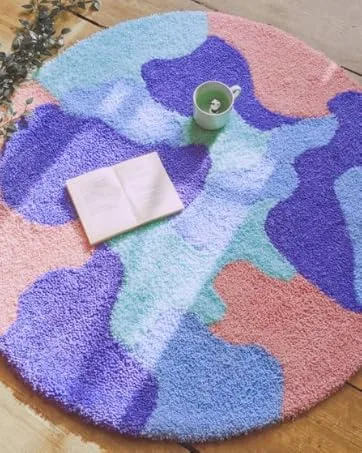 DOVOV Cut Pile Tufting Gun  Handheld Knitting Rug Gun Machine  7-19mm Electric Carpet Weaving Flocking Machine for Starters  Light Blue - tufting gun