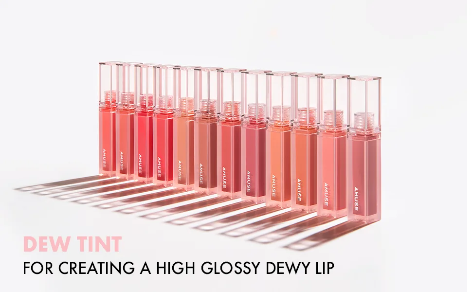 AMUSE OFFICIAL DEW TINT  Genuine Product  Korean Cosmetic  Makeup  Lipstick  Tint  Glossy  Vegan (13 DEW BOKSOONGA) - dew tint