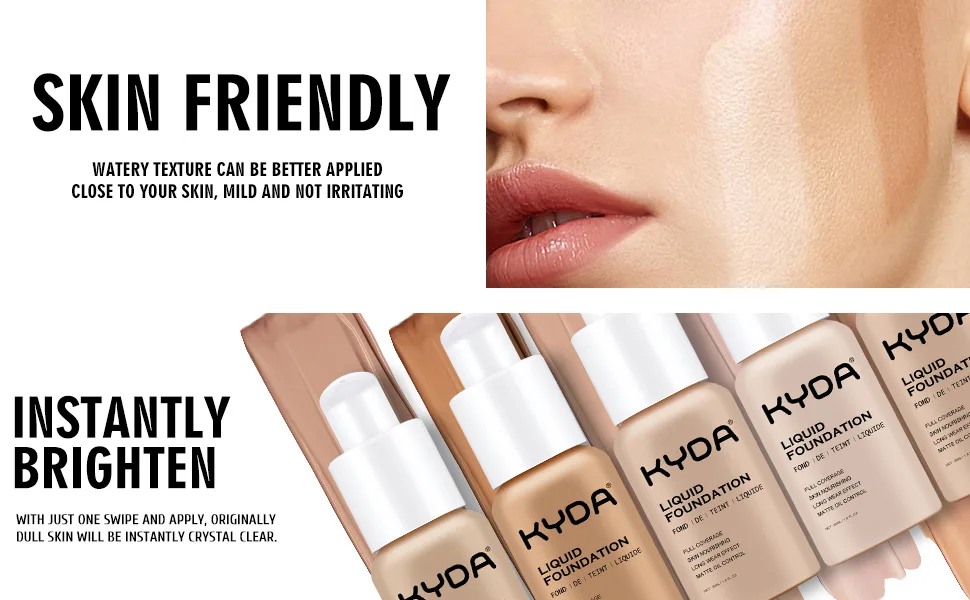 KYDA Matte Liquid Foundation  Full Coverage Concealer Foundation Cream  Oil Control Long Wear Lightweight Foundation Makeup-104 Buff Beige - foundation