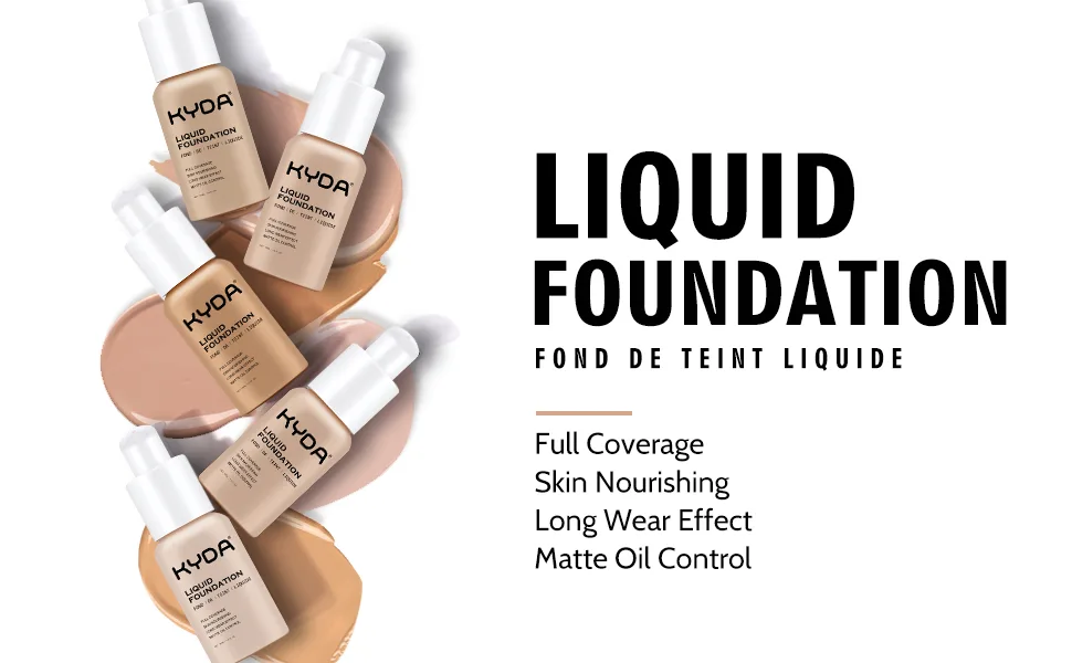KYDA Matte Liquid Foundation  Full Coverage Concealer Foundation Cream  Oil Control Long Wear Lightweight Foundation Makeup-104 Buff Beige - Liquid Foundation
