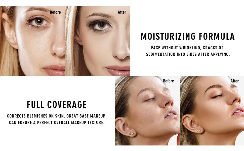 KYDA Matte Liquid Foundation  Full Coverage Concealer Foundation Cream  Oil Control Long Wear Lightweight Foundation Makeup-104 Buff Beige - Liquid Foundation