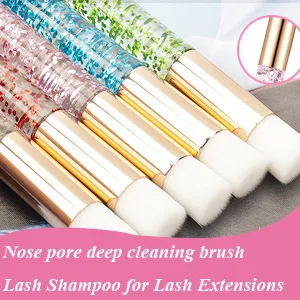 MyAoKuE-UP Crystal Lash Shampoo Brushes- Eyelash Cleaning Brush Soft Makeup Brushes for Eyelash Extensions Cleansing Nose Pore Deep Cleaning Brush Purple 30pcs - product information 7