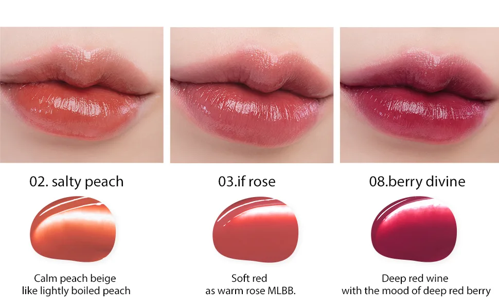 rom&nd DEWY FUL WATER TINT (10 MURMUR PINK) - 2, 3, 8