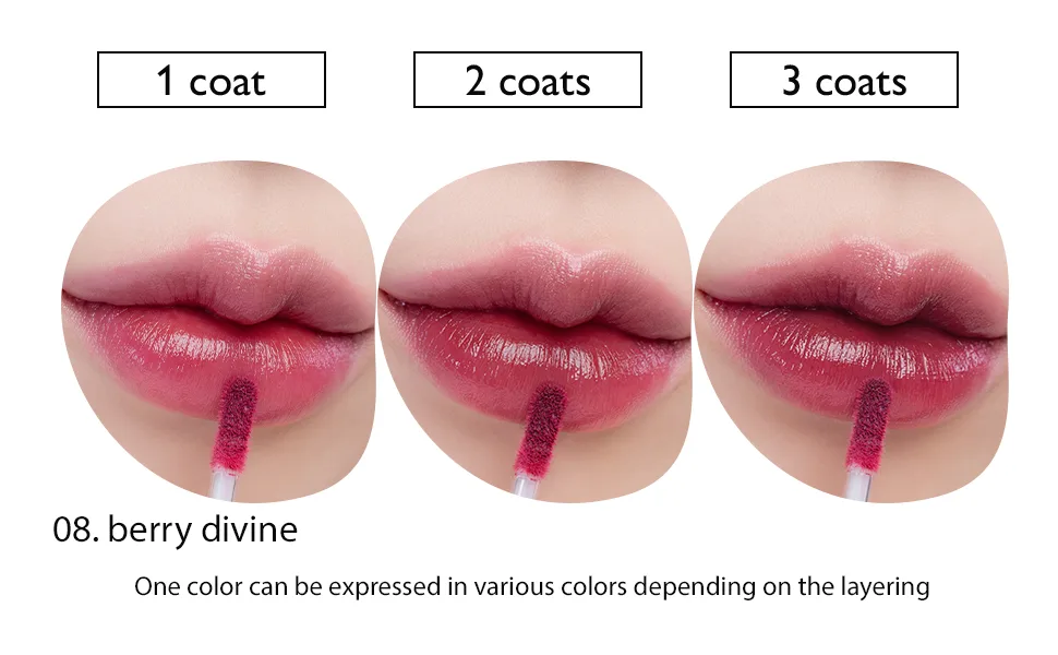 rom&nd DEWY FUL WATER TINT (10 MURMUR PINK) - 3 coats