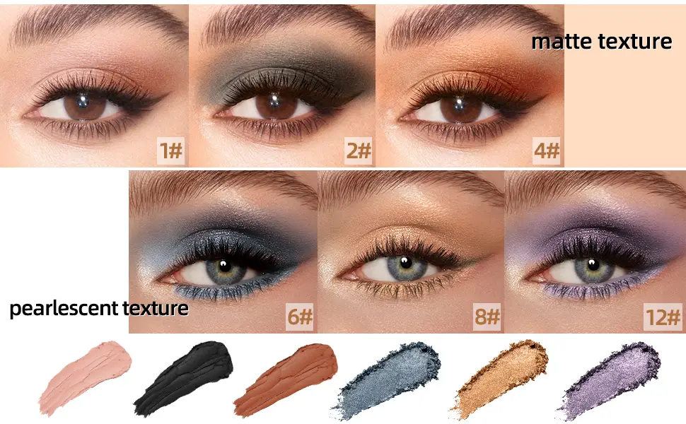 QiBest 12 PCS Eyeshadow Stick Eyeshadow Soft Creamy Matte Shimmer Eye Shadow Pencil Crayon High Pigmented Shiny Eyeshadow Pencil Waterproof Classy Eye Shadow Sticks Sets - product information 1