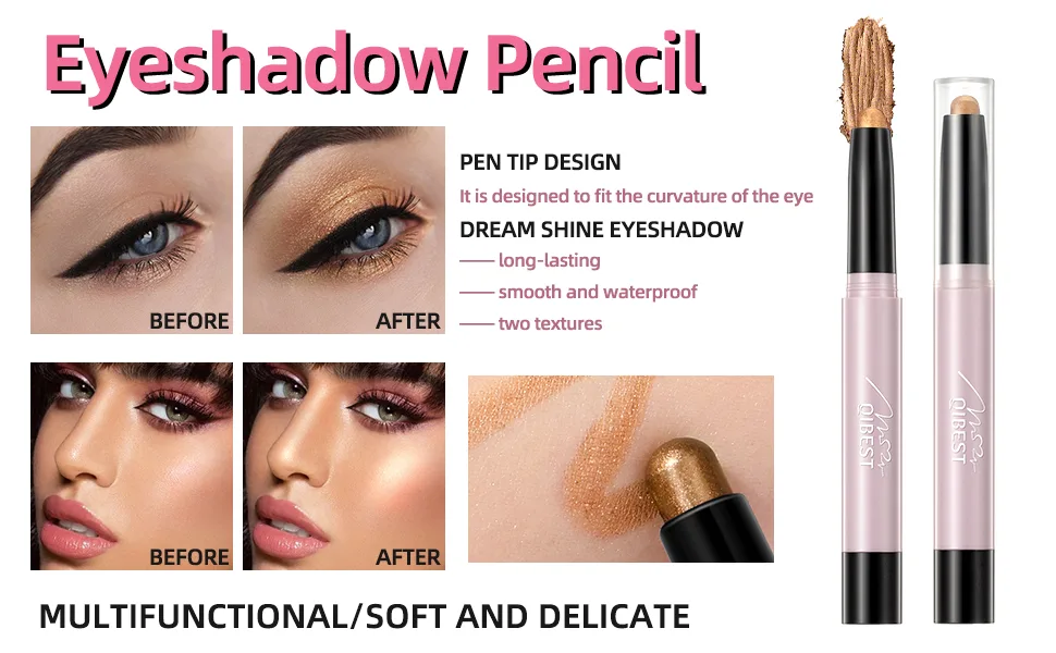 QiBest 12 PCS Eyeshadow Stick Eyeshadow Soft Creamy Matte Shimmer Eye Shadow Pencil Crayon High Pigmented Shiny Eyeshadow Pencil Waterproof Classy Eye Shadow Sticks Sets - product information 4