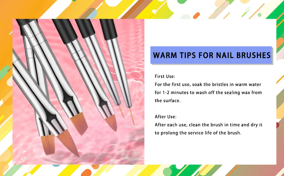 TEOYALL Nail Art Brushes  6 PCS Double Ended Nail Design Tools with Builder Gel Painting Brushes  Nail Liner Brushes  6 Size Dotting Pens - nail design brushes