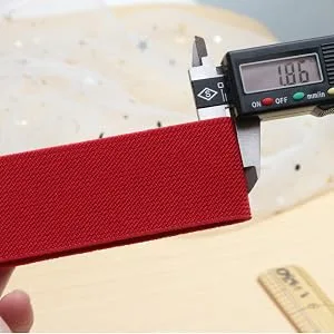 JESEP 1 1/2 Inch 10 Yards Red Knit Elastic Band Double-Side Twill Woven Elastic Heavy Stretch Elastic Spool for Sewing Pants Waistband  Wigs  Skirts  Craft DIY Projects (Red) - Strong elastic band