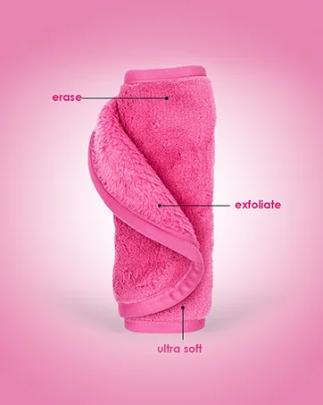 MakeUp Eraser Mini  Erase All Makeup With Just Water  Including Waterproof Mascara  Eyeliner  Foundation  Lipstick and More (Original Pink) - erase and exfoliate