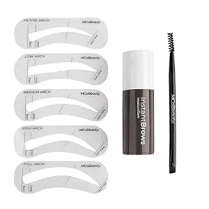 MCoBeauty Instant Brow Express Kit - Instantly Sculpts Perfect Brows - Customized To Desired Brow Shape - Easy To Use Pomade - Matte Finish - Reusable  Washable Stencils - Medium Brown - 0.03 Oz - product information 2
