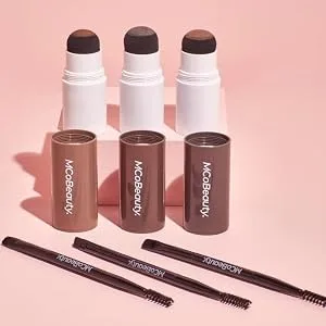 MCoBeauty Instant Brow Express Kit - Instantly Sculpts Perfect Brows - Customized To Desired Brow Shape - Easy To Use Pomade - Matte Finish - Reusable  Washable Stencils - Medium Brown - 0.03 Oz - product information 3