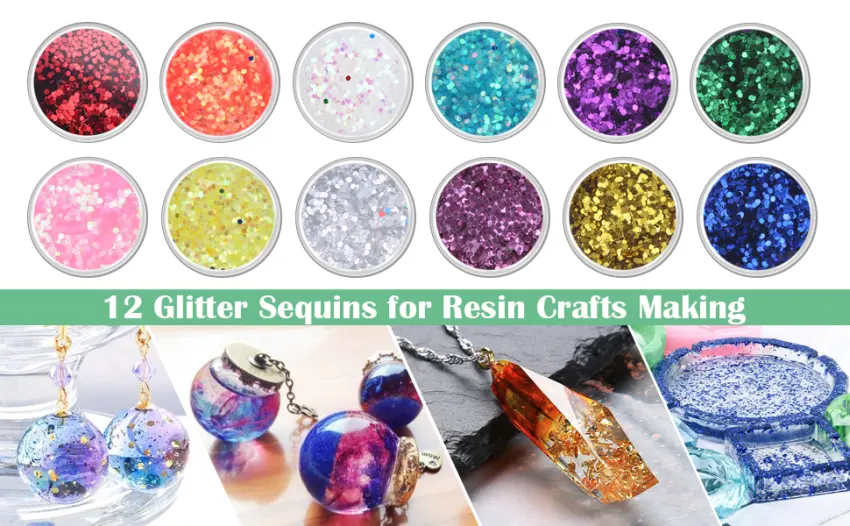 Silicone Resin Molds Kit 26PCS  Epoxy Molds  Large Casting with 12 Glitter Sequins for UV Casting  Including Sphere  Cube  Pyramid  Square  Coaster  Stone & Pendants - Silicone Resin Molds Kit