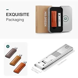 MR.GREEN Ultra Thin Nail Clippers German Precision Manufacturing Technology Nail Cutters with Cow Leather Cover Superior Texture (Dark Brown) - 9999-300-6