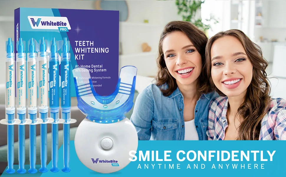 Teeth Whitening Kit with LED Light  Professional Teeth Whitening Formula with (3) Teeth Whitening Gel Syringes  (1) Desensitizing Gel - teeth whitening kit