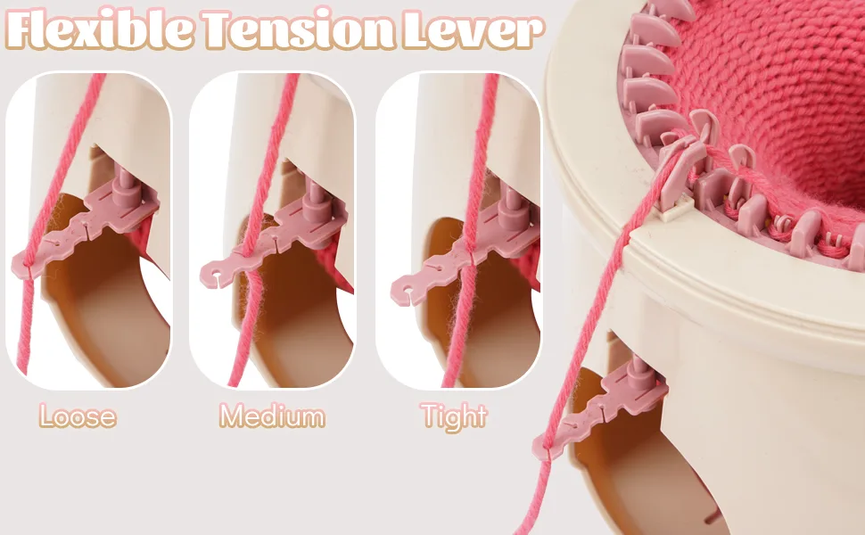 Knitting Machines  Knitting Machine 32 Needles Smart Weaving Loom Knitting Round Loom  DIY Hand Knitting Circle Machine Knitting Rotating Double Knitting Machine Kit for Adults/Child - Use level