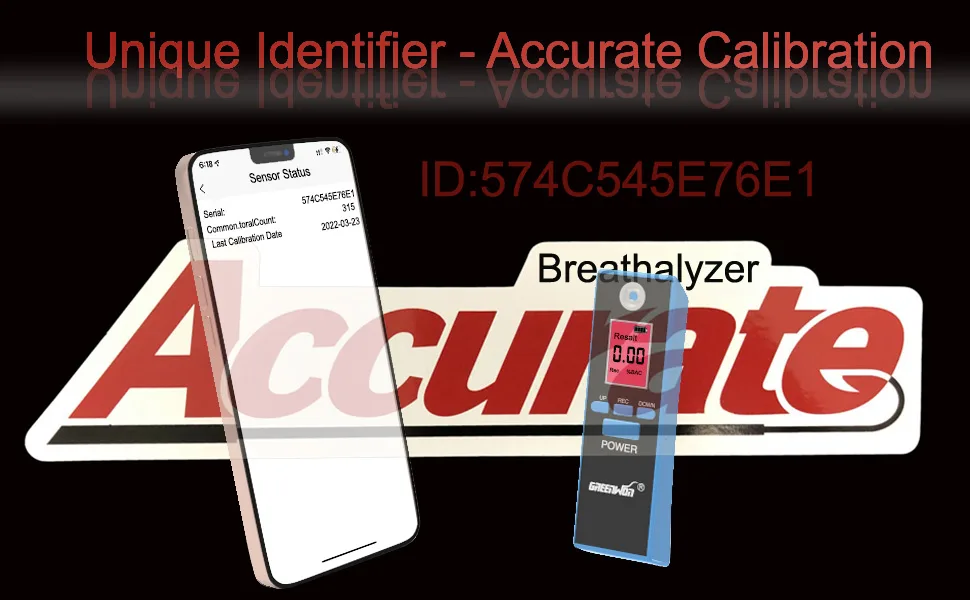 GREENWON Breathalyzer  Smartphone App Accurate Alcohol Breathalyzer Tester - Unique Identifier