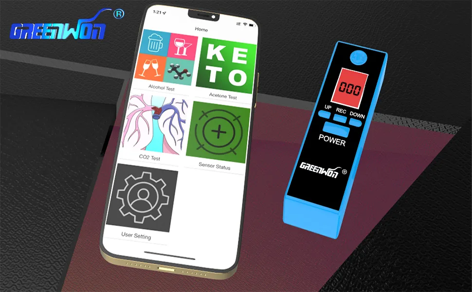 GREENWON Breathalyzer  Smartphone App Accurate Alcohol Breathalyzer Tester - Wireless Smart-Phone Breathalyzer