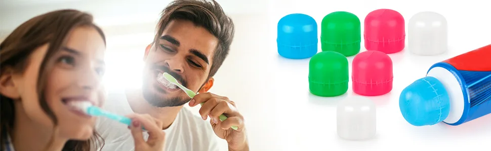 8 Pcs Toothpaste Caps Self Closing Toothpaste Squeezer Dispenser for Kids Silicone Toothpaste Covers Toothpaste Saver Cap Mess Free Toothpaste Topper 2 White  2 Blue  2 Pink  2 Green - toothpaste cap