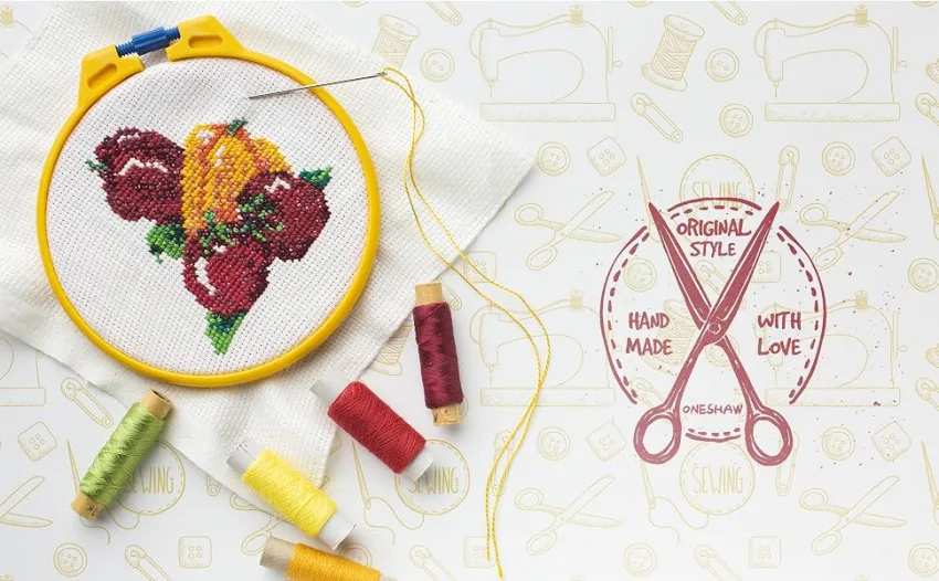 ONESHAW Embroidery Kit 141 Pcs 100 Colors Threads 6 Pcs Embroidery Hoops 2 Pcs Aida Cloth 9 Sewing Pins Cross Stitch Tools and Embroidery Starter Kit for Adults and Kids Beginners 141pcs embroidery kits - embroidery
