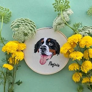 ONESHAW Embroidery Kit 141 Pcs 100 Colors Threads 6 Pcs Embroidery Hoops 2 Pcs Aida Cloth 9 Sewing Pins Cross Stitch Tools and Embroidery Starter Kit for Adults and Kids Beginners 141pcs embroidery kits - Embroidery dog
