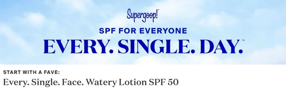 Supergoop! Every. Single. Face. Watery Lotion - 1.7 fl oz - Broad Spectrum SPF 50 PA++++ Sunscreen Lotion - Water & Sweat Resistant - All Skin Types - Every. Single. Face
