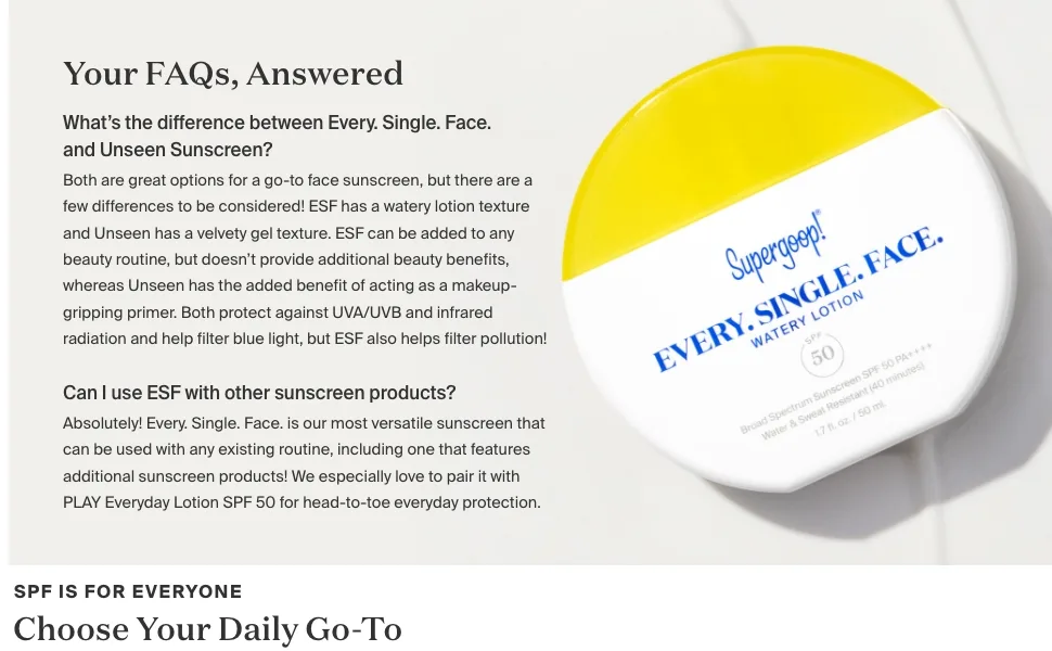 Supergoop! Every. Single. Face. Watery Lotion - 1.7 fl oz - Broad Spectrum SPF 50 PA++++ Sunscreen Lotion - Water & Sweat Resistant - All Skin Types - Every. Single. Face