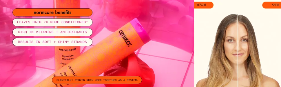 normcore signature shampoo  500ml | amika - Normcore Benefits