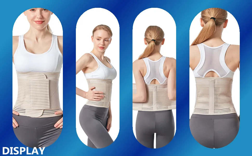 Abdominal Binder Postpartum Belly Band for Post Abdomen Surgery C-section Recovery Compression Wrap Back Support Belt (Medium  Beige) Medium Beige - product information 5