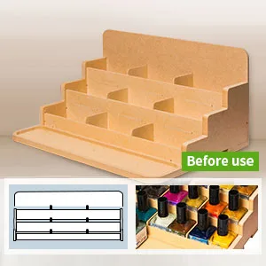 Bucasso Wooden Model Kit Tool Organizer Rack  Model Making Tool Storage Box with MDF Material  Wooden Paint Rack  Screwdriver/Brush/Tool Holder  Suitable for Tamiya Paints and Model Tools  GK1 - paint rack