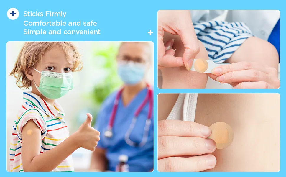 Adhesive Spot Bandage Flex Fabric Adhesive Bandages 0.87 Inch Diameter Round Bandage with Non Stick Pad (400) - product information 9