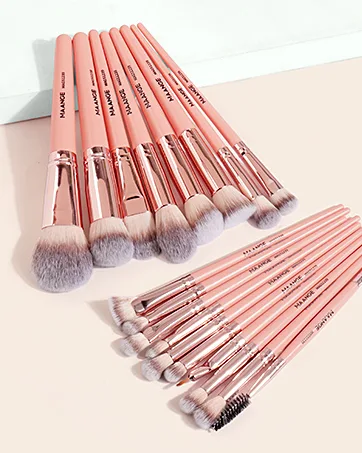 Make up Brushes  MAANGE 18 Pcs Premium Synthetic Makeup Brush Set Soft Foundation Powder Eyeliner Eye Shadow Makeup Brushes Set Professional (Champagne) - makeup brushes set make up brushes