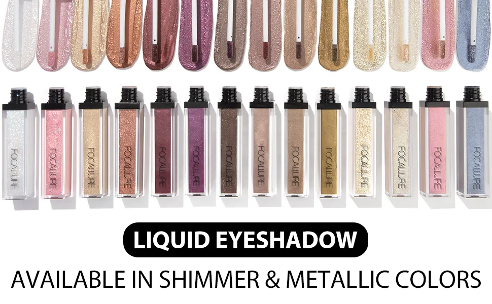 FOCALLURE Liquid Glitter Eyeshadow Long Lasting Glitter Eyeliner Waterproof Metallic Shimmer Eye Shadow Quick-Drying Formula Multi-Dimensional Eye Looks SAND - highlighter makeup korean makeup glitter eyeshadow liquid eyeshadow kawaii makeup eye glitter