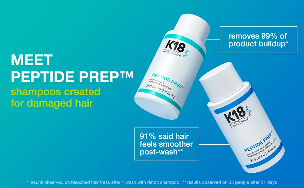 K18 PEPTIDE PREP  Color-Safe Detox Clarifying Shampoo - Non-Stripping  pH-Optimized Cleanse Removes Product Buildup  Dirt  Oils  Metals  8.5 fl oz - product information 7