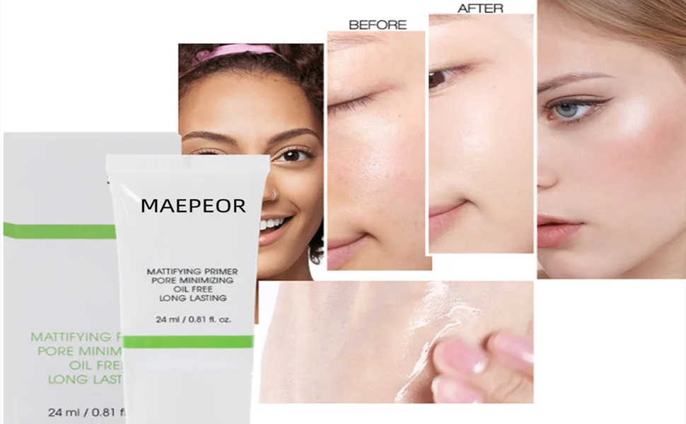 MAEPEOR Mattifying Makeup Primer Long Lasting Hydrating Smoothing Matte Face Primer Pore Minimizing and Oil-control Makeup Foundation Primer (Moisturizing  0.81 fl.oz) - Long Lasting Hydrating Smoothing Matte Face Primer
