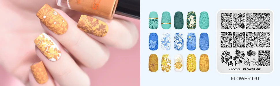 KADS Nail Stamping Plate Nail Stamp Template Stamper Scraper Set French Nails Summer Flower Flamingo Rose - NAIL STAMP TEMPLATE